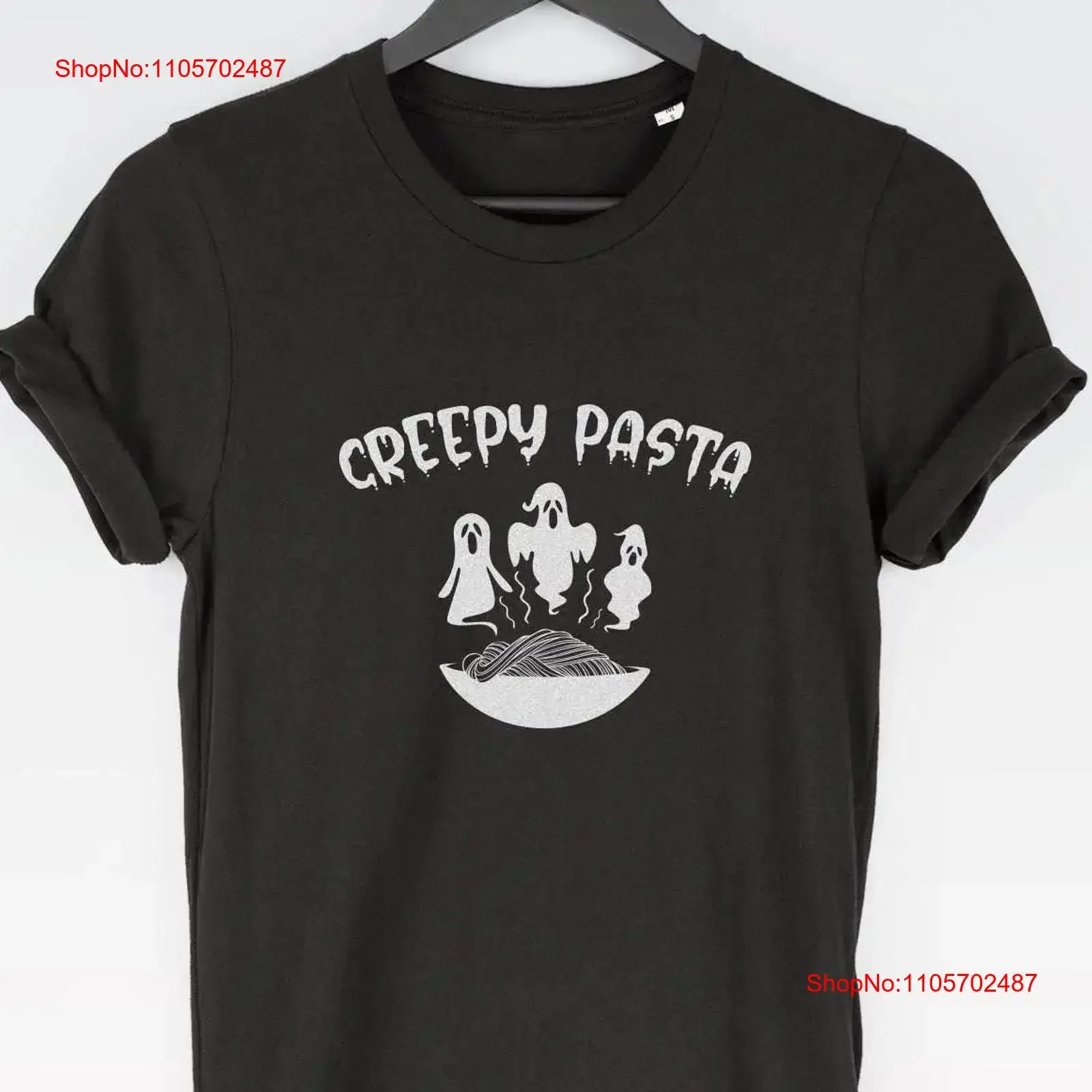 Creepy Pasta T Shirt tee halloween Funny Cute Ghost Top Spooky Scary vintage Washed Versatile Slightly Stretched Casual Stylish