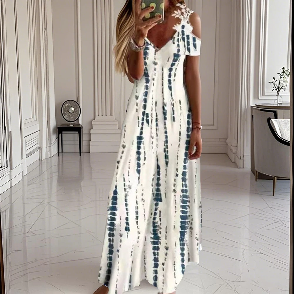 Verão feminino novo solto floral vintage cinta babados bolso befree vestido grande renda maxi elegante vestidos de festa