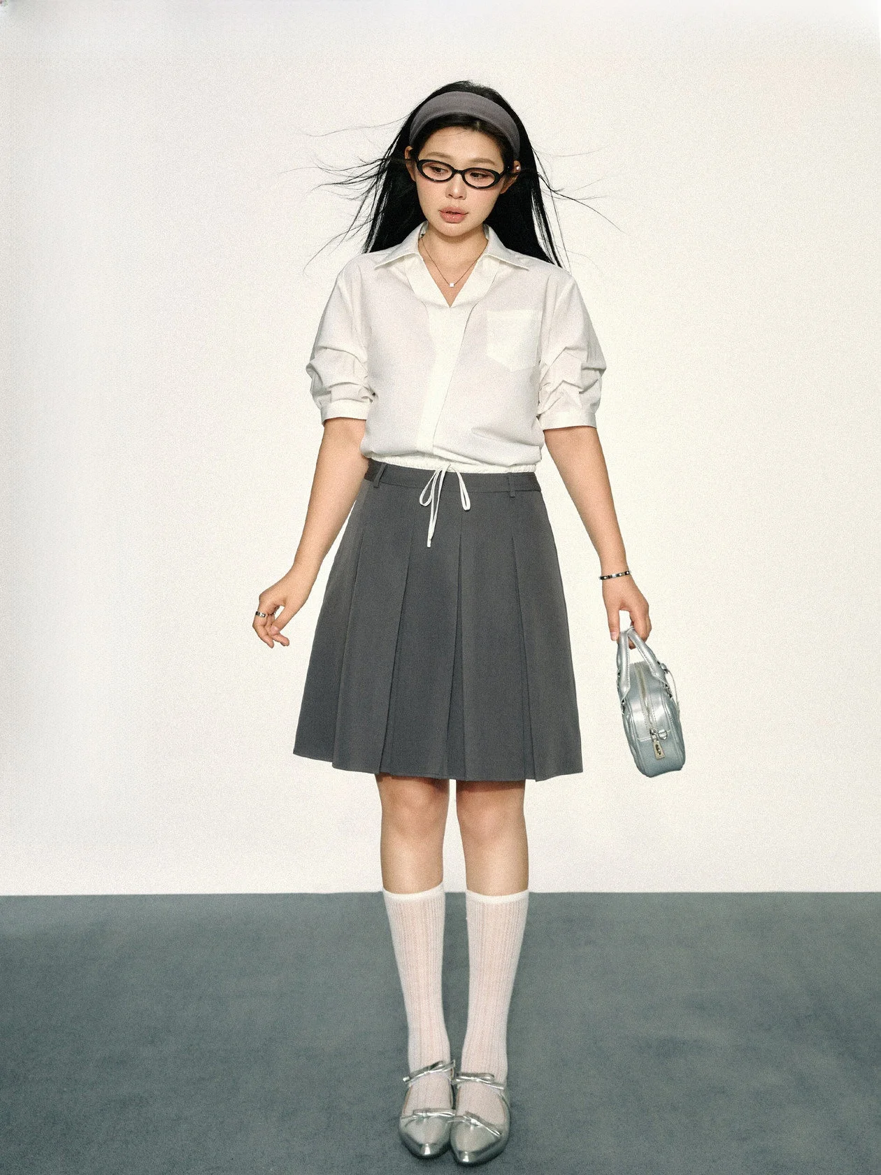 

Белая блузка Pure Nut Youth с V-образным вырезом и боковыми пуговицами, больших размеров, для полных женщин, для повседневной носки, из полиэстеровой смеси