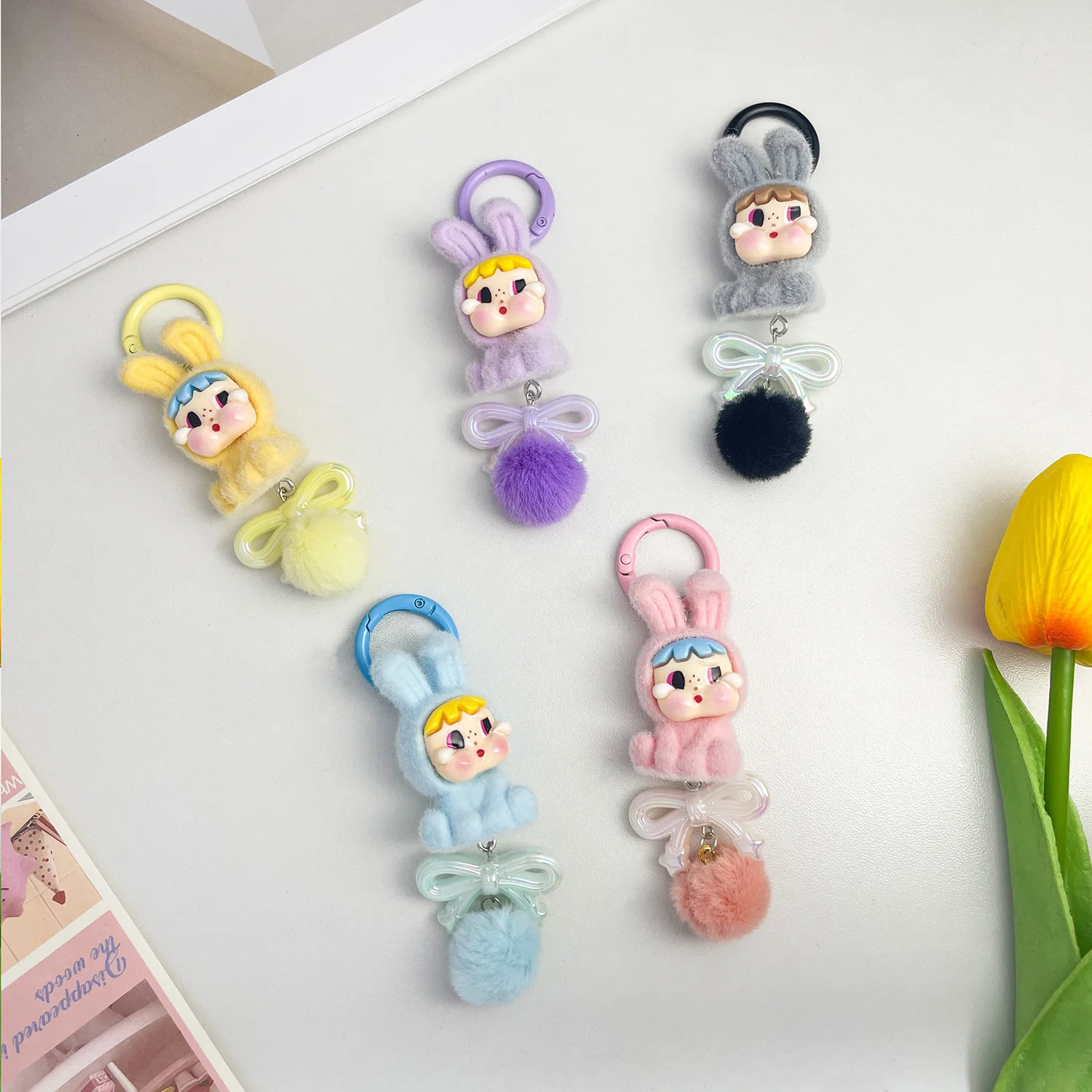 

New Kawaii Tears series Keychai Toy Pendant Cartoon Particles Keychain Bag Cell Phone Charm Gift