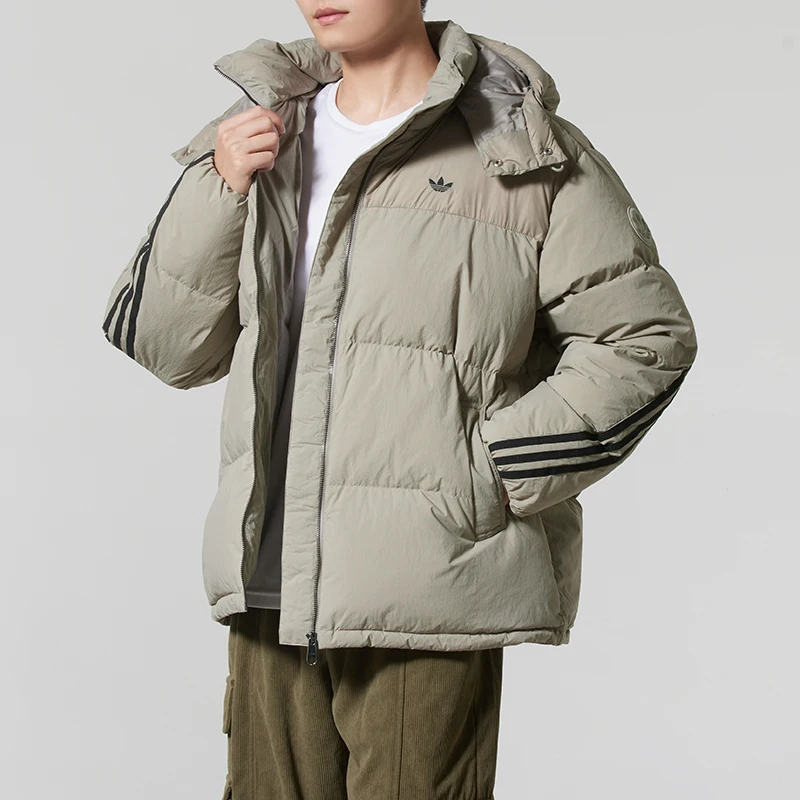 Adidas (Adidas) Trefoil down Jacket Men's Warm Hooded down Jacket Windproof Casual Sportswear Kc2563