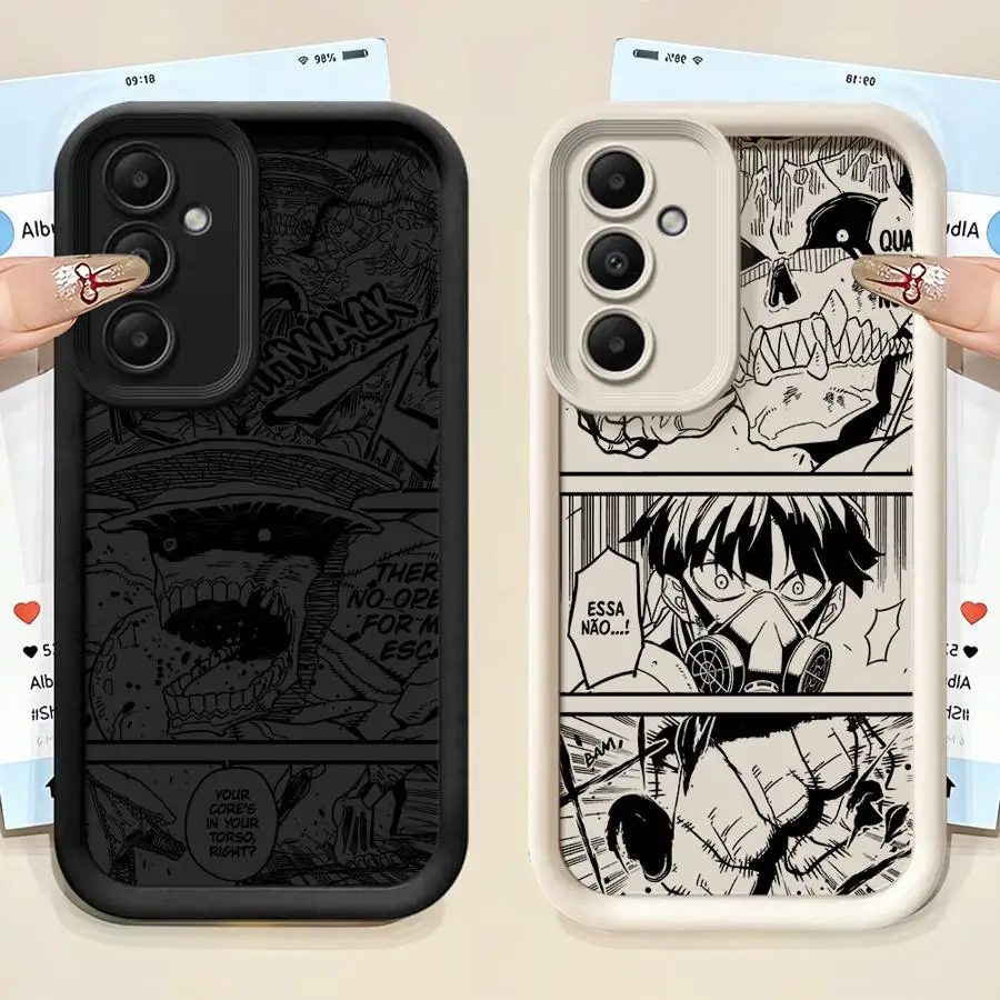Funda de teléfono para Samsung Galaxy A24 A13 A23 A12 A26 A22 A56 A34 A16 A32 A14 A33 A36 TPU suave Cool Comic Monster Kaiju No.8