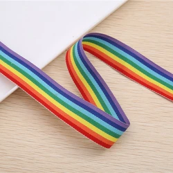 5/10/15 yards 10mm RainBow Nylon Ribbon Backpack Pet Strap Webbing for Luggage Belts Bags Handles WaistBelt DIY Accessories