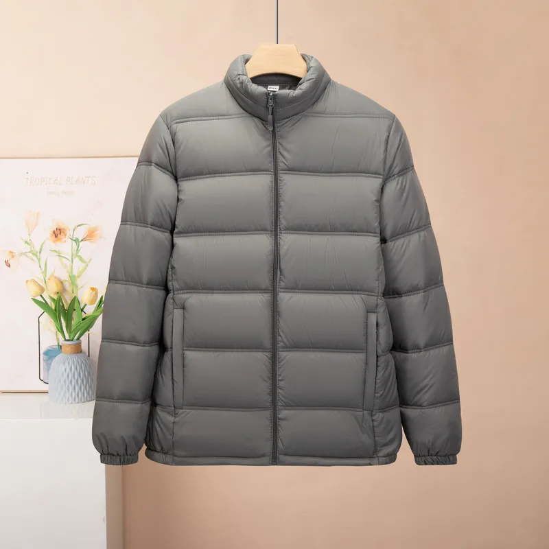 Men Winter Reversible Thick Cotton Puffer Jacket Warm Short Zip Up Casual Outerwear