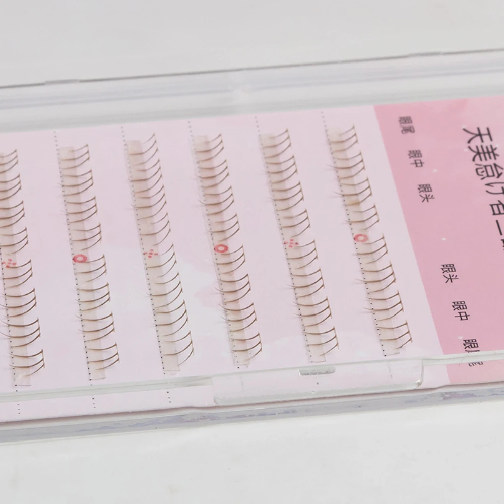 8 行猫の爪スタイルキャラメル下まつげかわいいつけまつげナチュラルリアルな個別クラスターまつげメイクアップツール