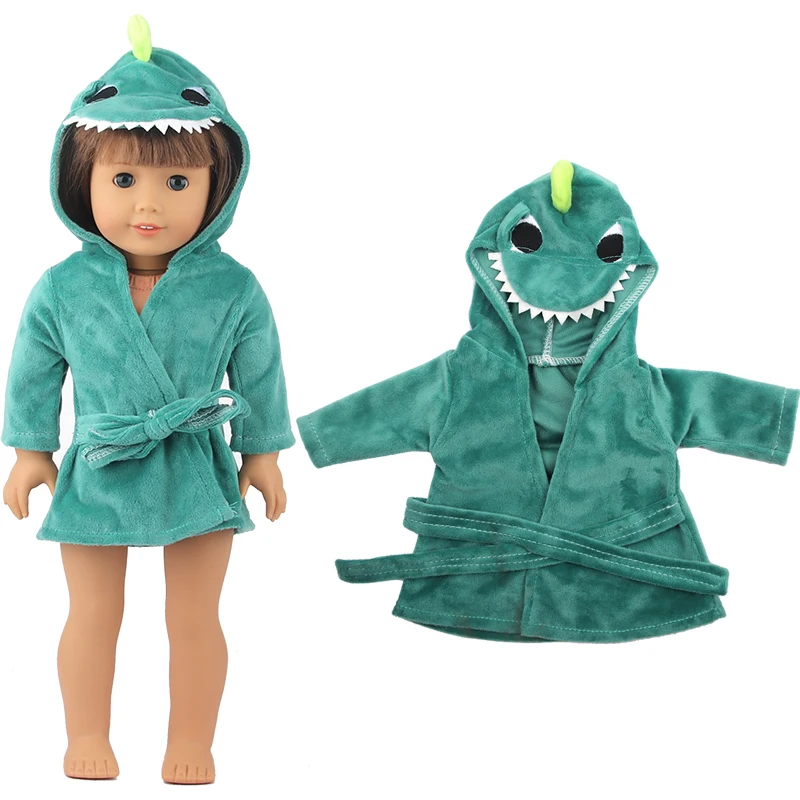 赤ちゃん用のカラフルなバスローブ,漫画の動物のネグリジェ,人形の服,生まれたばかりの赤ちゃんの服,17インチ,43cm,人形のアクセサリー,ギフト