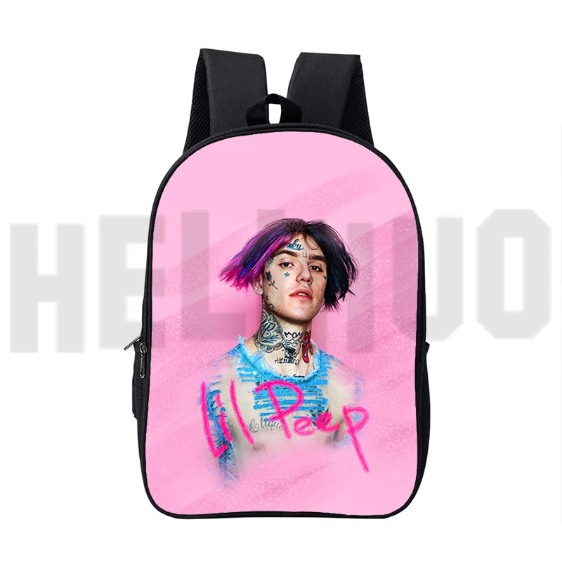 Mochila con estampado 3D de rapero Lil Peep, bolsas de Anime para mujer, mochila divertida de lona Lil Peep de 16 pulgadas, mochila para ordenador portátil universitaria Preppy para hombre