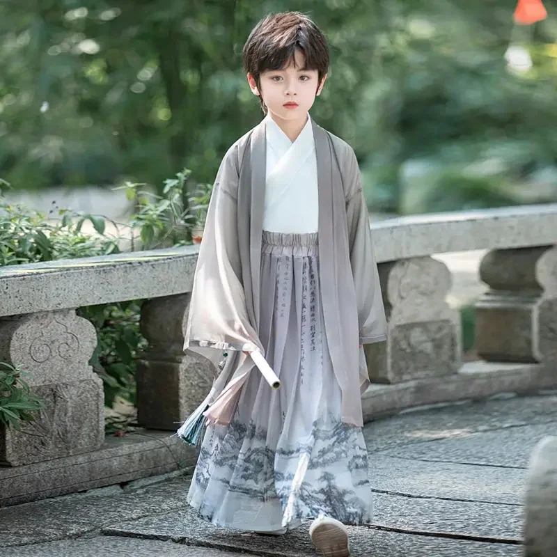 

Chinese silk robe ancient knight hanfu Children's Hanfu boys' Chinese style ancient costume China traditional costume