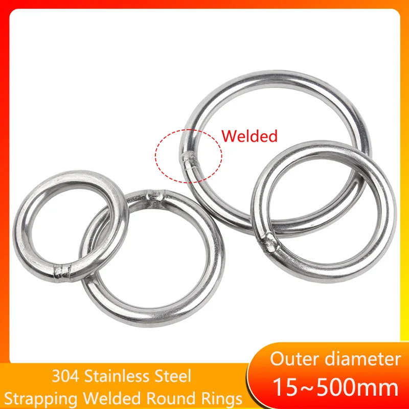 304 Stainless Steel O Ring Outer Diameter:15~500mm Wire Diameter:3/4/5/6/8/10/12mm Strapping Welded Round Rings
