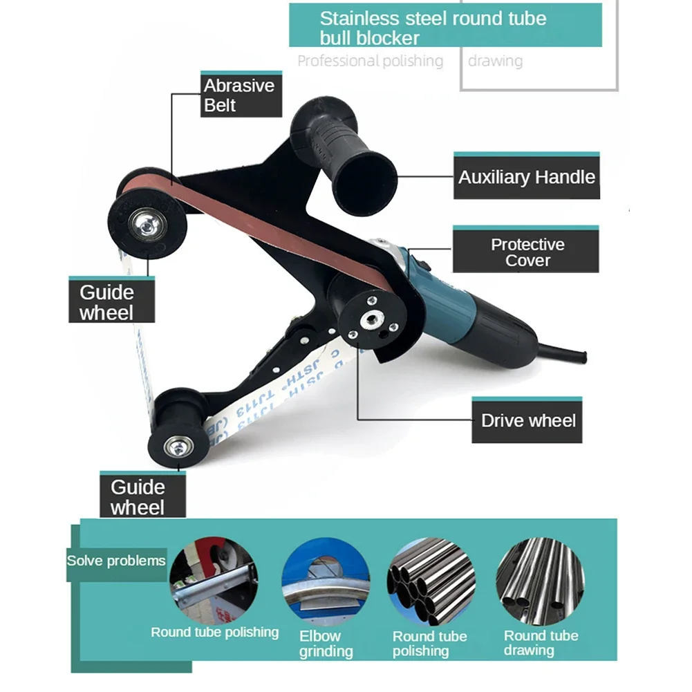 M10 Angle Grinder Sanding Belt Machine Adapter Sanding Machine Grinding Stainless Steel Round Tube Drawing Machine