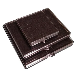 Diamond Storage Sample Box Gemstone Jewelry Display Case Pendant Coin Bare Stone Packaging Holder Tray Badge Showcase Black