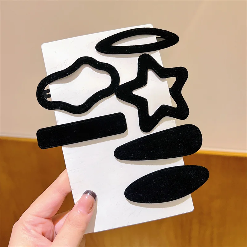 

Black Velvet BB Hair Clip Star Cloud Women Forehead Bangs Clip 2025 New Style Elegant Hairpin Hair Accessory Заколки Для Волос