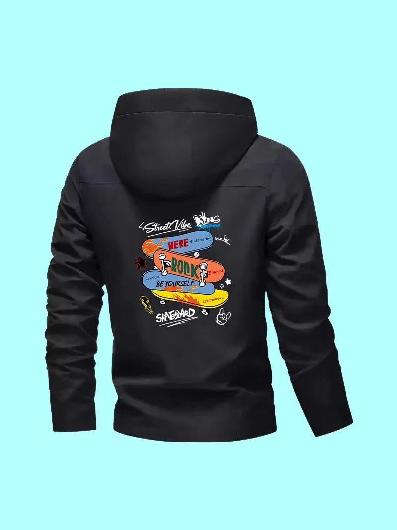 

This new slim-fit men's jacket is classic, casual, with sports prints fits travel, home use and daily casual outings.