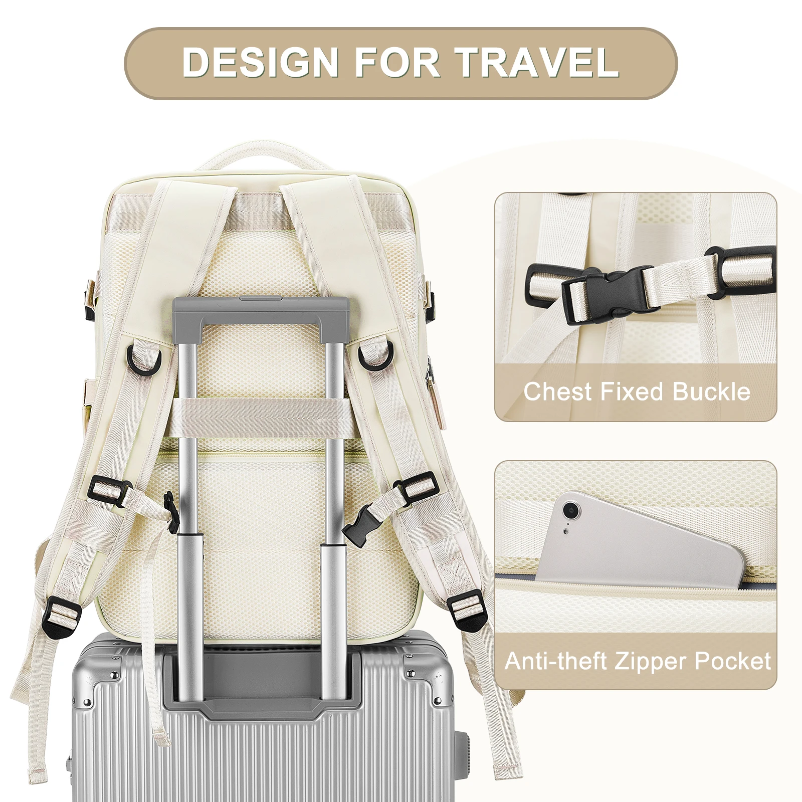 Travel Backpack,Carry On Personal Item Backpack Airline Approved,Large 16 Inch Laptop Backpack,Waterproof Casual College Daypack