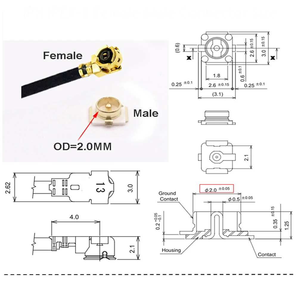 10PCS F Female to 2xu.FL/MHF1 Female Jack 1to2 1to3 1to4 Pigtail RG178 RF Coaxial Cable 3G Antenna Extension Cord Wire