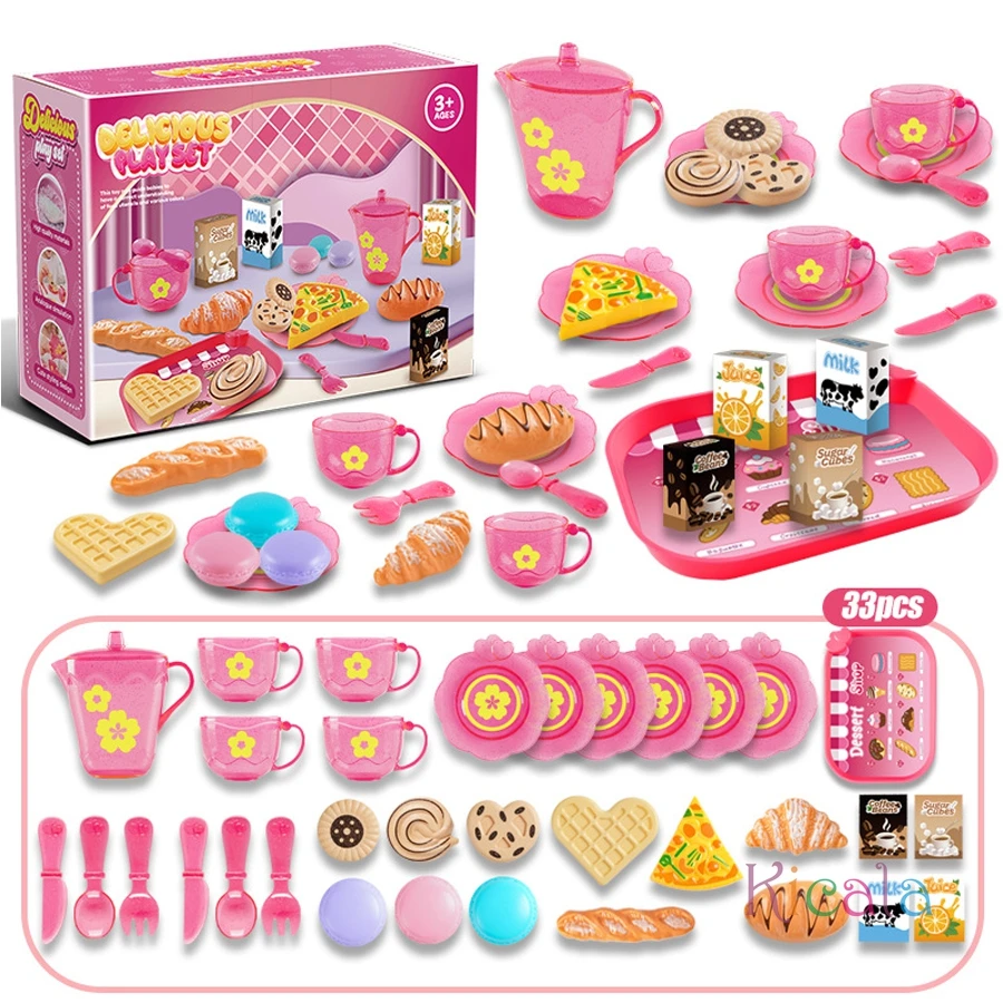 Filles jouets bricolage semblant jouer jouet Simulation thé nourriture gâteau ensemble jouer maison cuisine après-midi thé jeu jouets cadeaux pour enfants enfants