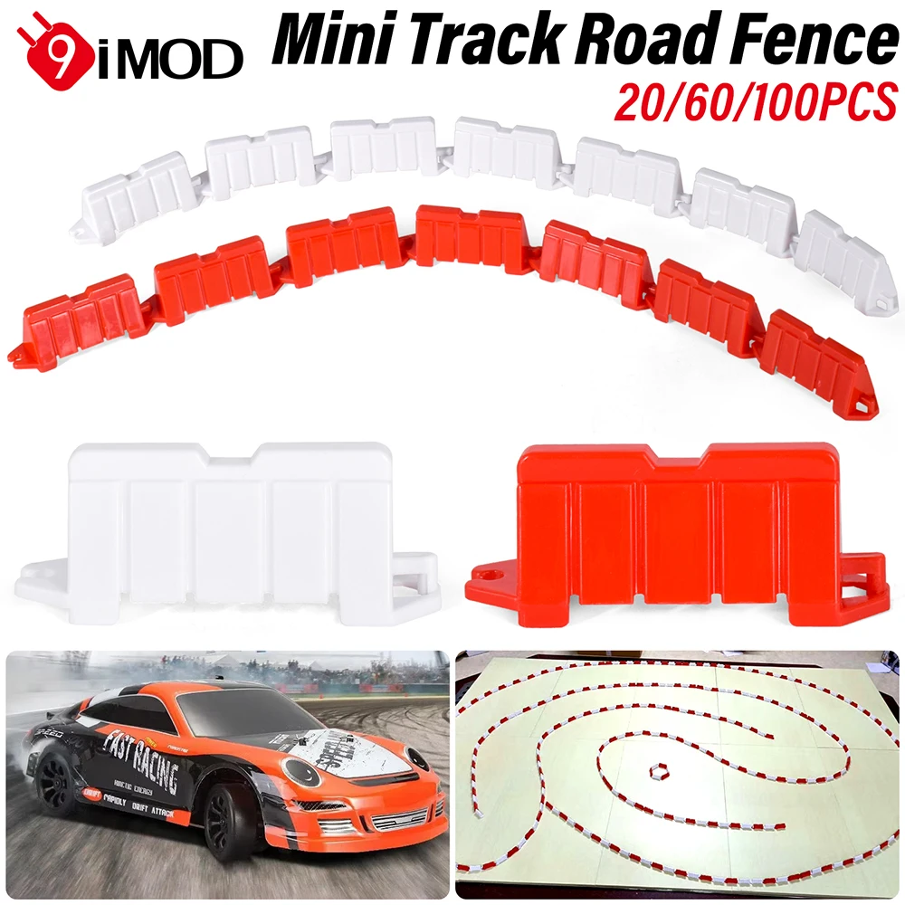 9IMOD 20/60/100pcs RC Car Drift Race Road Barrier Traffic Fence For Various Rreating Realistic Racing Tracks Drift Fields DIY