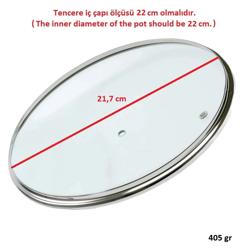 Panci Universal Sahan Pan Tutup Kaca Tutup Lubang Uap 22 Cm dan Nampan Pegangan Kuning Emas