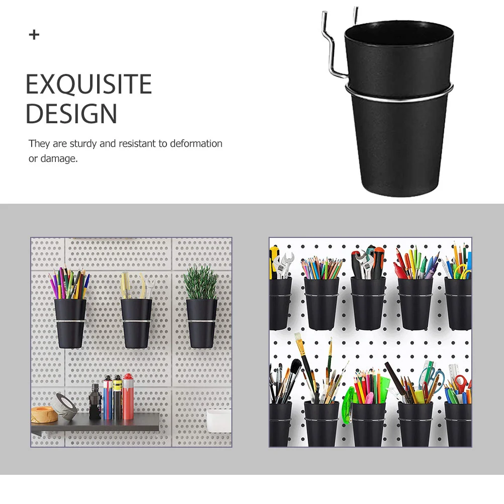 6 Sets Pegboard Cup Holder Tool Organizers and Storage Cups Hook Small Parts Screw Abs Accessories