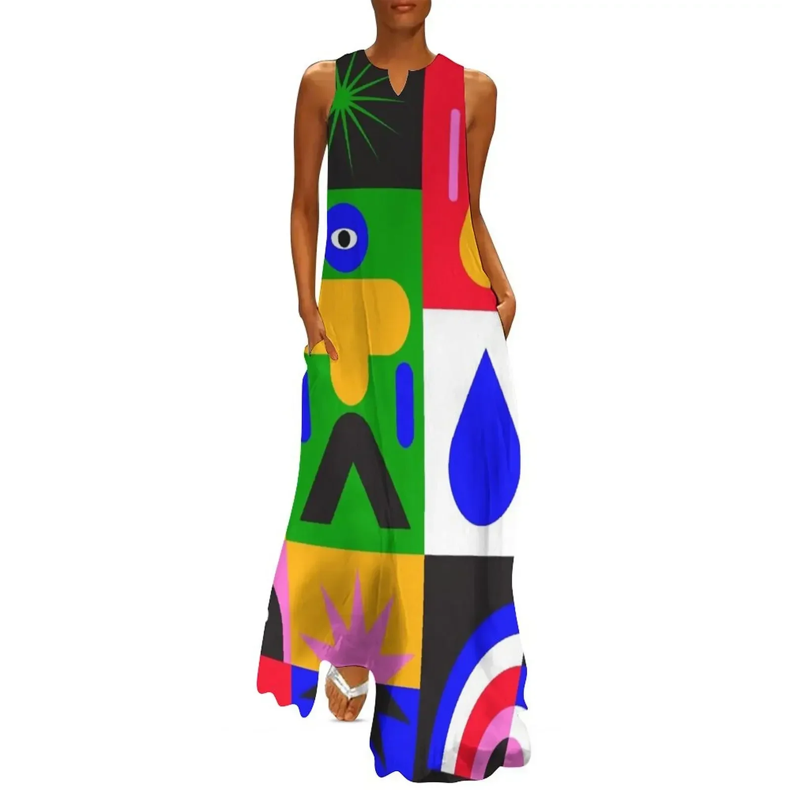 

Seamless pattern with abstract shapes and characters. Long Dress dresses for women 2025 Long dress dress korean style