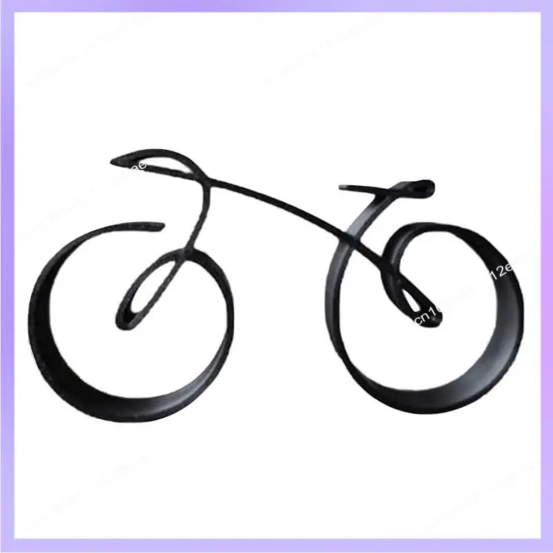 Escultura de bicicleta N83R estilo enmarcado de alambre, escultura artística de línea de bicicleta negra, decoración artística de bicicleta, para amantes de la bicicleta para mujeres duraderas