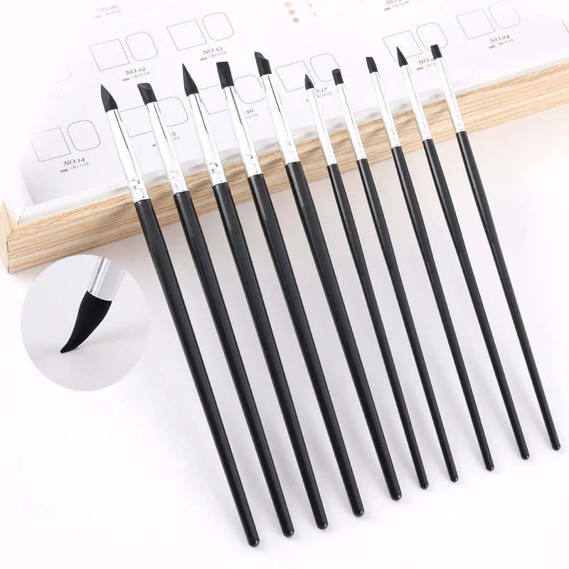 

5Pcs Dental Resin Shaping Brush Pens Silicone Nails Art Brushes Various Size Dentistry Composite Cement Porcelain Teeth