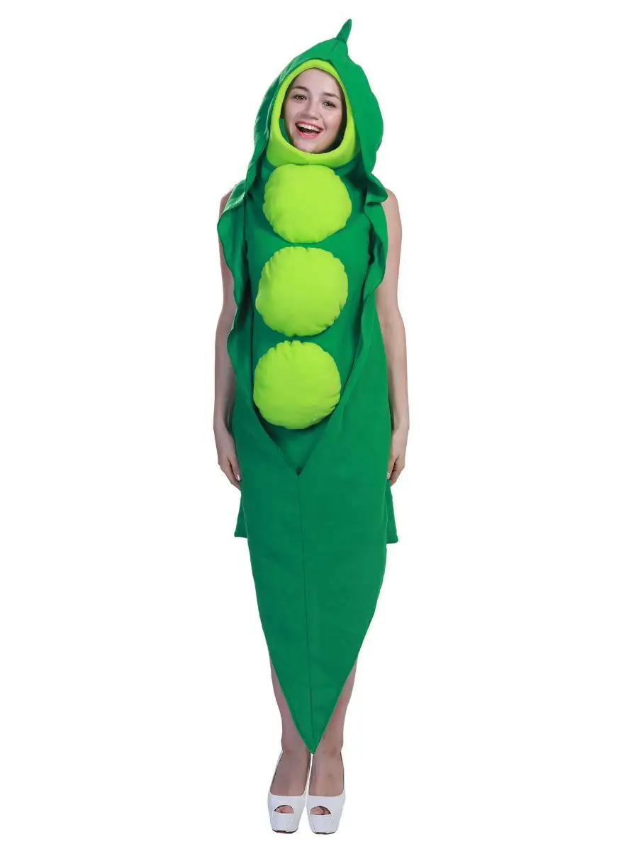 المرحلة زي الخضار الاسمية loween الاسمية تأثيري الغذاء البازلاء دور اللعب الملابس النسائية ملابس عرقية موسم الربيع
