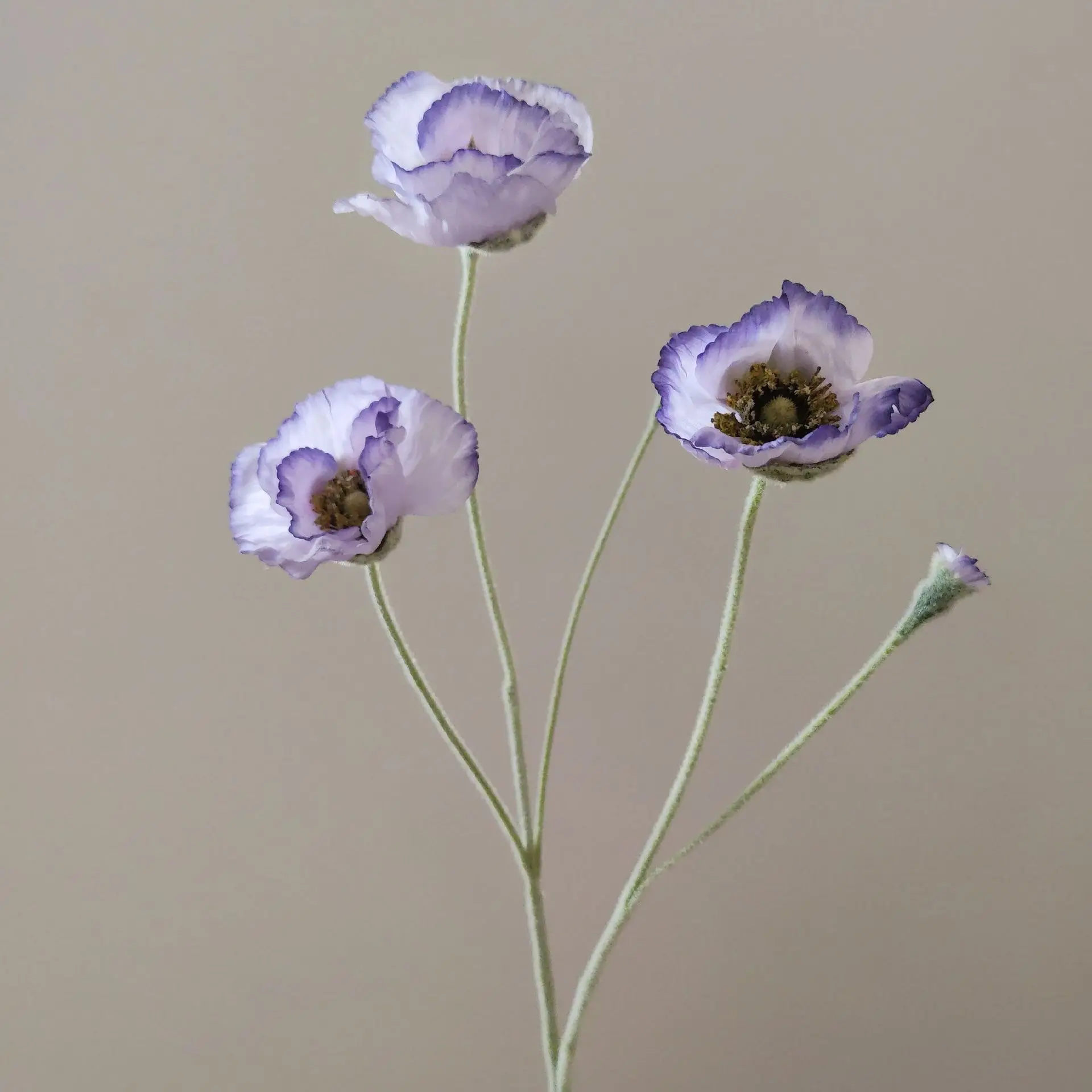 5 Stück künstliche beflockte Mohnblumen für Heimdekoration, Seidenmohn, Brautstrauß, Hochzeitsdekoration, Party, künstliche Blumenarrangements – Detail 25