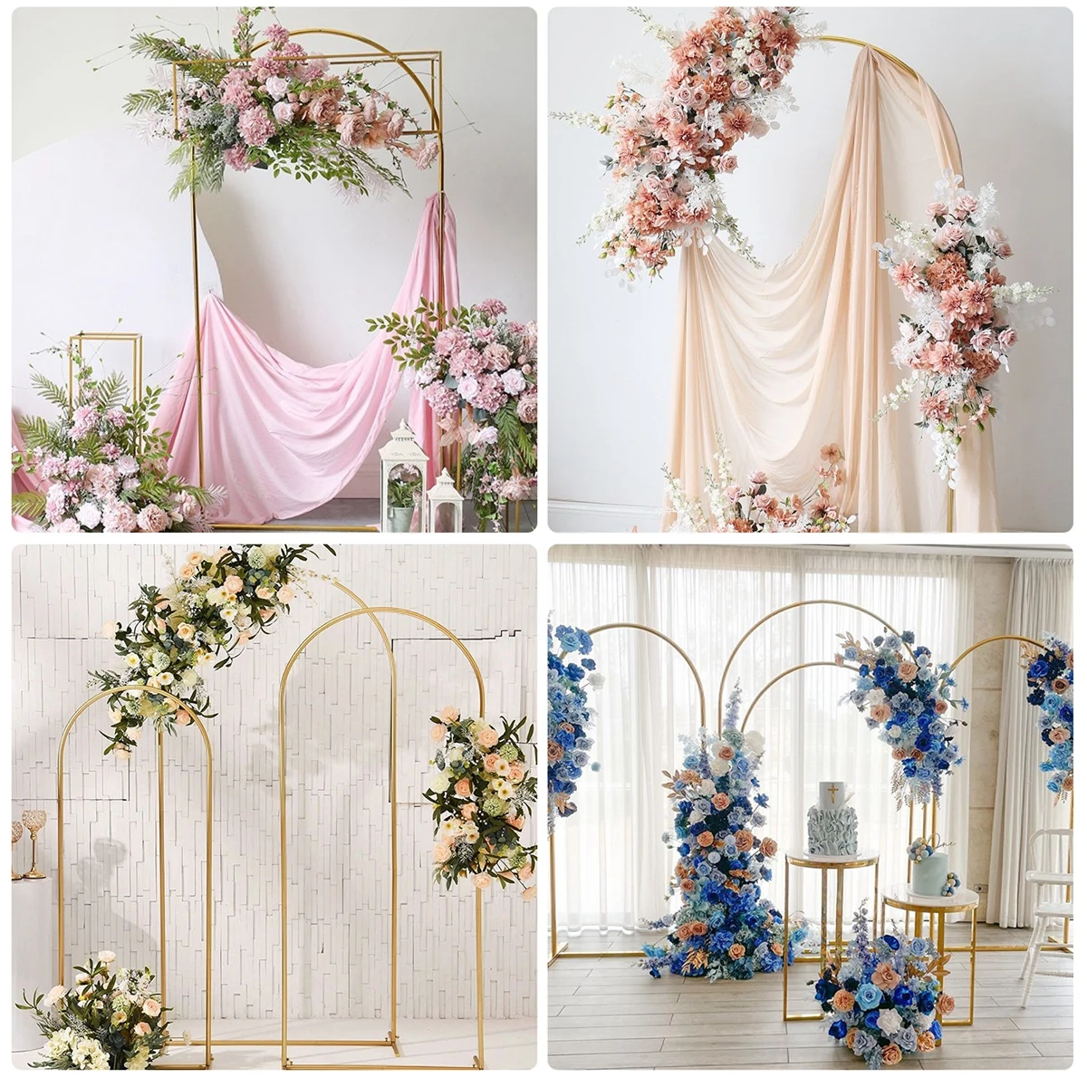 

Golden Metal Arch Balloon Holder Wedding Frame Arch Gold Background Stand Birthday Party Wedding Banquet Flowers Decoration