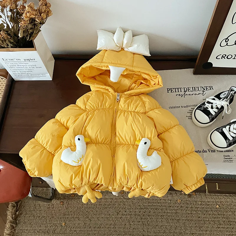 Winter down Jacket for Baby Girls 90% White Duck down Insulated Coat Newborn Infant Girls' Outerwear Warm And Stylish