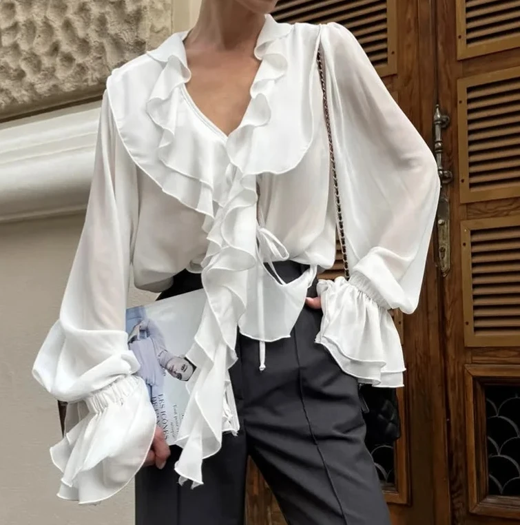 

Длинная женская повседневная одежда свободного покроя из полиэфирного волокна с бантом и кружевной отделкой