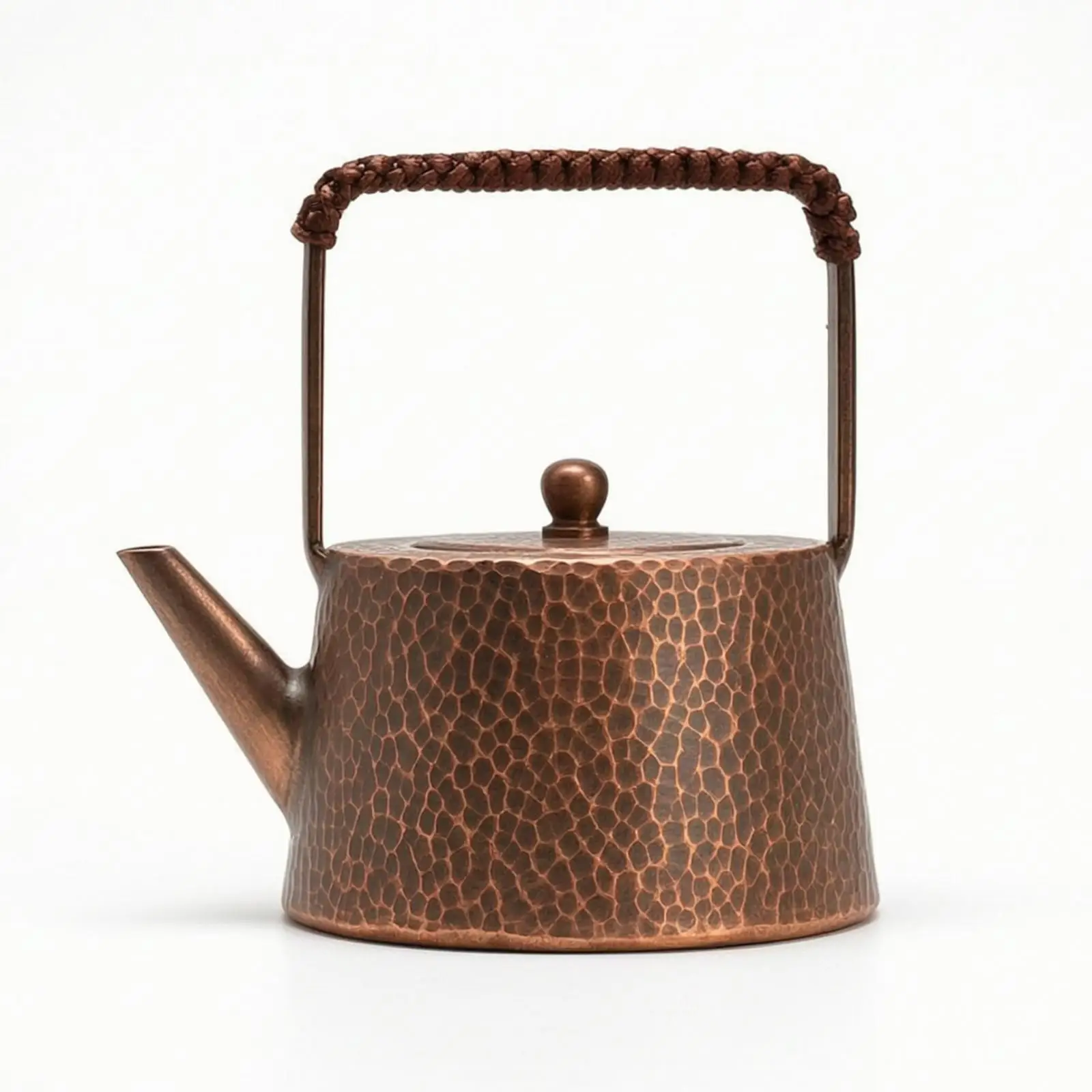 Tea Kettle with Spout Handmade Tea Kettle with Lid Hammered for Tabletop Brewing