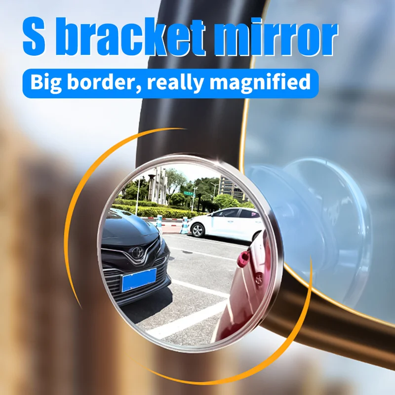 2pcs New Car Blind Spot Mirror Anti-fog Waterproof Mirror 360 Degree Adjustable Auto Motorcycle Wide Angle Rearview Mirror