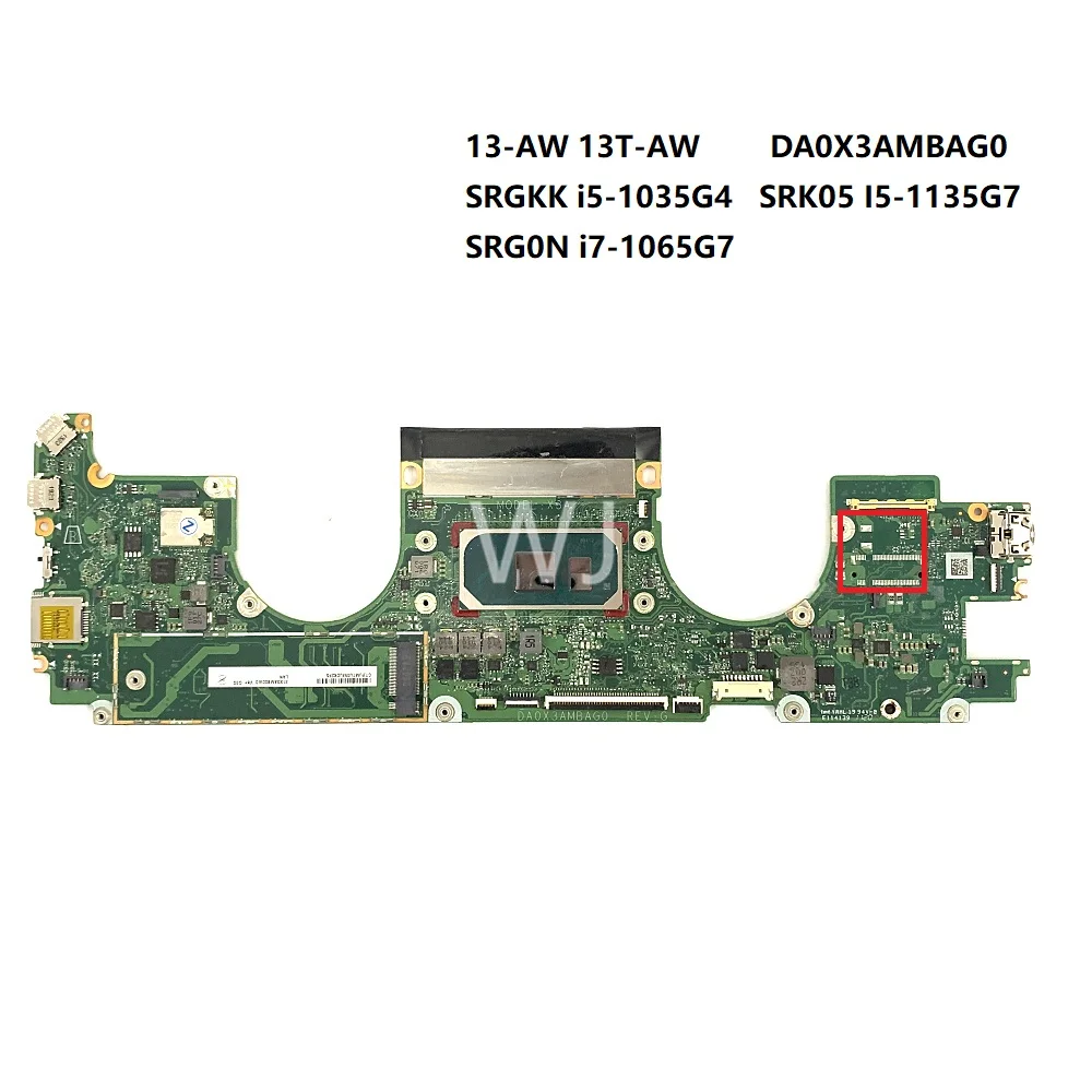 For HP 13-AW 13T-AW DA0X3AMBAG0  i5-1035G4 I5-1135G7 i7-1065G7   laptop Motherboard with 100% Tested