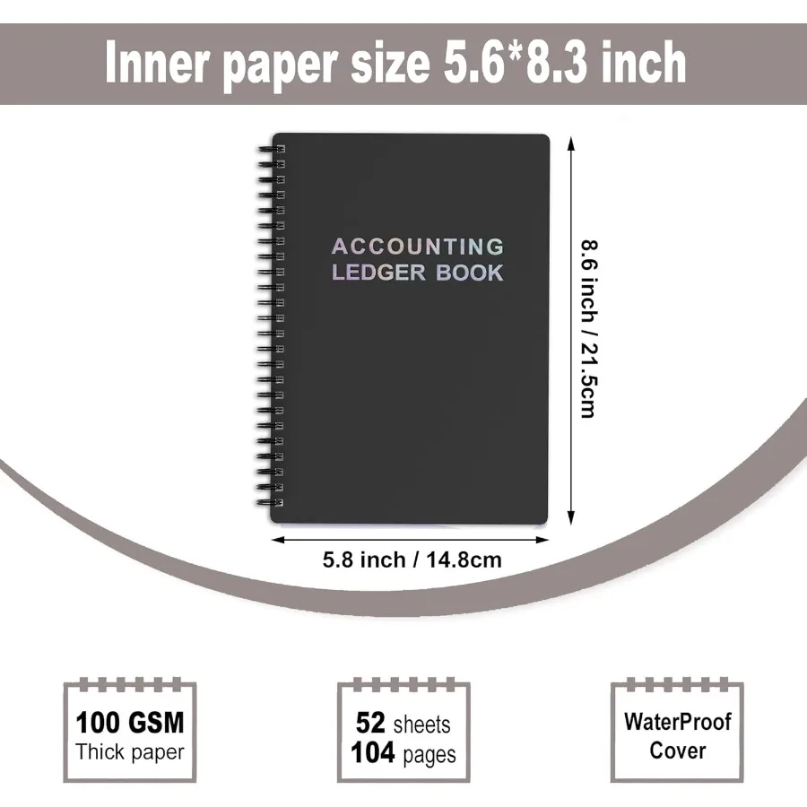 中小企業や個人の財務管理に最適なA5会計帳簿：収入、支出、預金の監視に最適です。