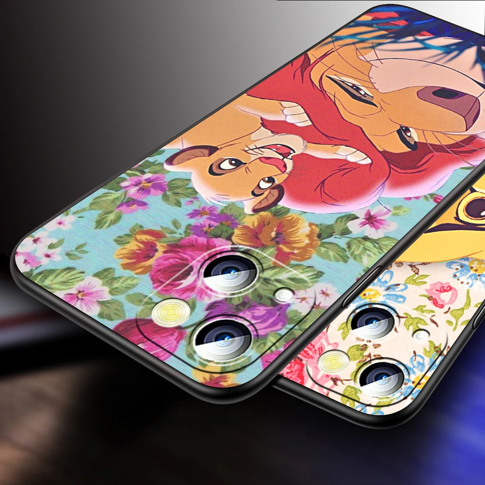 Disney The Lion King For iPhone 15 14 13 12 11 XS XR X 8 7 SE Pro Max Plus Mini Black Funda Phone Case