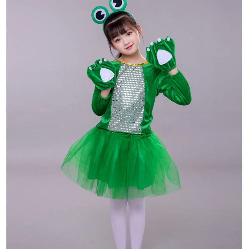Green Kids Frog Cosplay Outfit Costume Animal Suit Tadpole Finding Mom  Little Hopping Frog Dress Little Frog Dancing Clothes - AliExpress 200000532