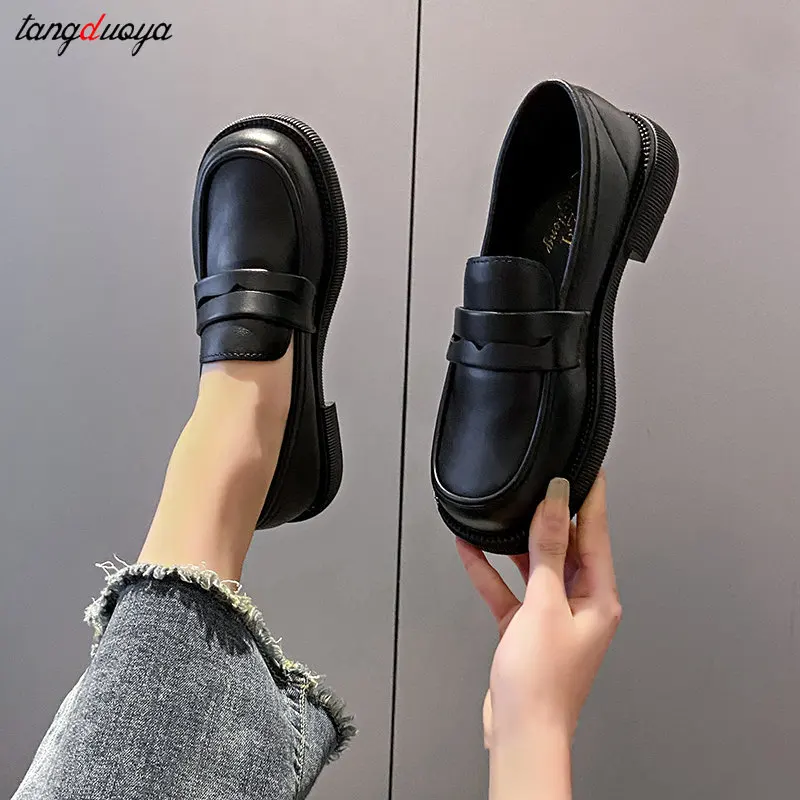 Shoes Woman Loafers Soft Leather Flats Slip on mocasines chaussures plates Sneakers Shoes for Women college style Vintage Shoes