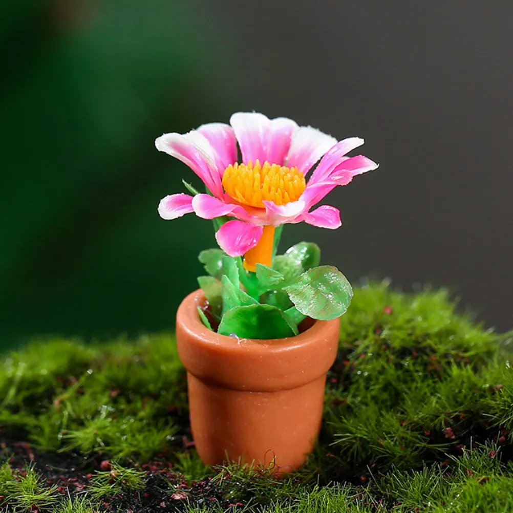 

5Pcs Miniature Plants Dollhouse Potted Plant Fake Mini Bonsai Tiny House Decor Photo Props Mini Garden Landscape Ornament