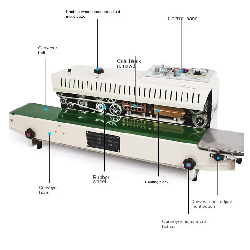 آلة ختم الطعام ، ختم رقائق الألومنيوم ، آلة تغليف الطعام ، آلة ختم الفيلم الأوتوماتيكية المستمرة ، آلة ختم الحافة