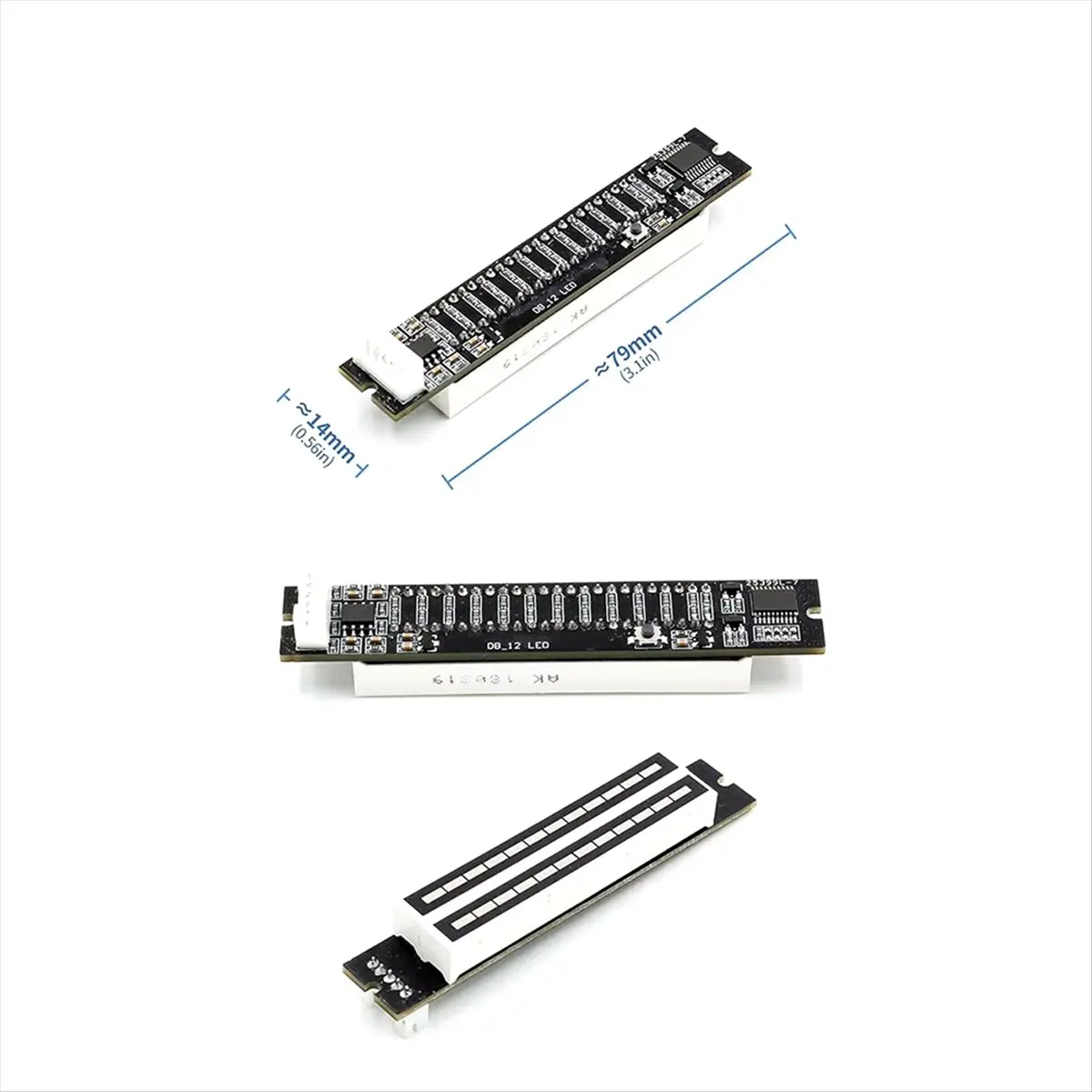 Dual 12 Level Audio Indicator LED Light VU Meter Stereo Amplifier Board Adjustable Light Speed Board with AGC Mode DIY-A09I