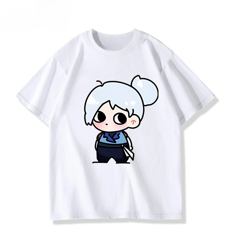 Valorant JETT تي شيرت لعبة أحدث التي شيرت للرجال للجنسين الأساسية تي شيرت الهيب هوب هدايا عيد الميلاد بلايز الملابس برو اختيار بلايز تيز