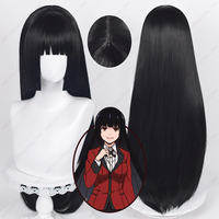Anime Jabami Yumeko Cosplay Wig Hell Girl Enma Ai 80cm Long Straight Black Wigs Heat Resistant Synthetic Hair