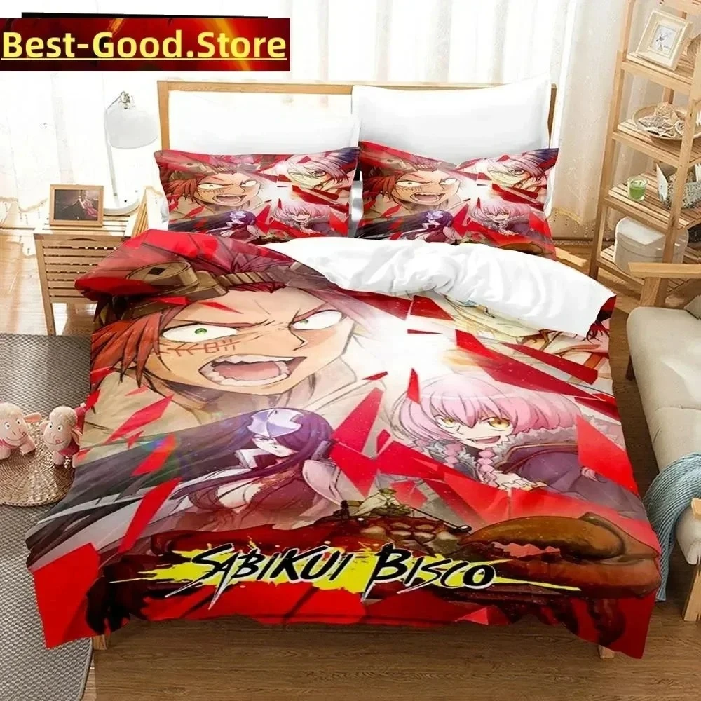 

3D Anime Bed Sheet Sabikui Bisco Bedding Set Printed Bed Set With Pillowcase Bed Duvet Cover Single Double Queen Super King Size
