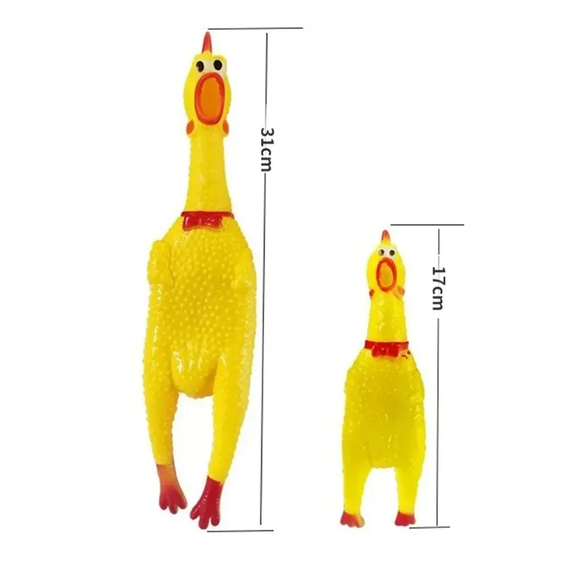 Screaming Chicken Dog Toys Squeak Toy For Dogs Durable Fun Yellow 17CM 31CM Accessories Squeaker Stuff Supplies Pet Products