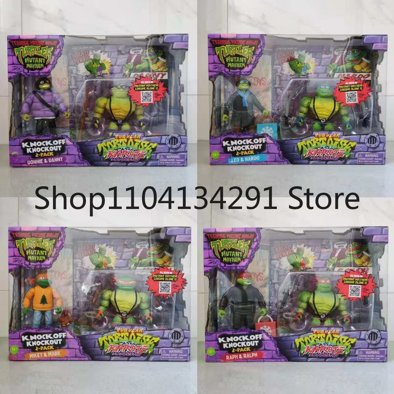 

Original Teenage Mutant Ninja Turtles (TMNT) Movie Mutant Turtle Double-Figure Articulated Action Figure Model Gift