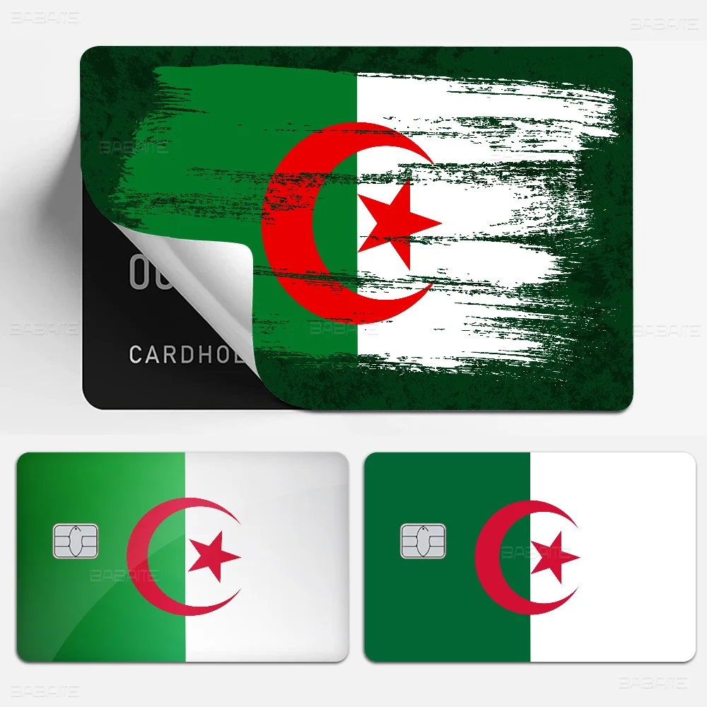 Algeria Flag Cartoon Credit Card Skin Stickers for Bank Card Bus Metro Card Sticker Waterproof Women Gift