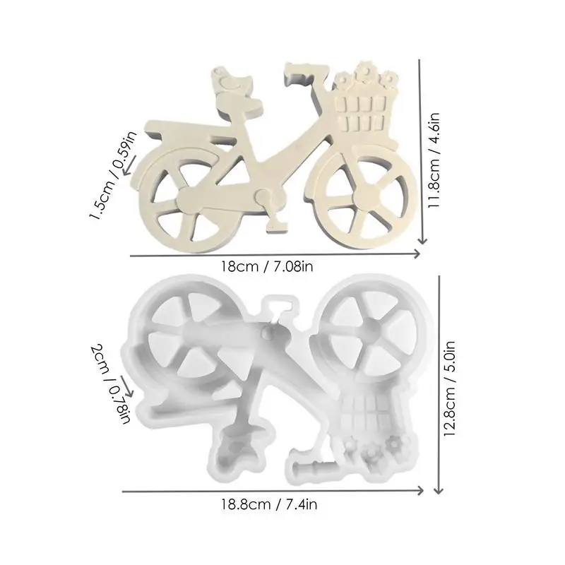 Bike Silicone Mold Bicycle Chocolate Fondant Mold 3D Mini Bike With Basket Mould Non-stick DIY Necklace Key Chain Mould