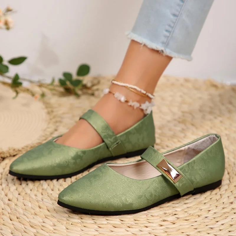 New Style Pointed Toe Shallow Mouth Comfortable Casual Flat Lightweight and Elegant Women's Shoes Fashionable Loafers