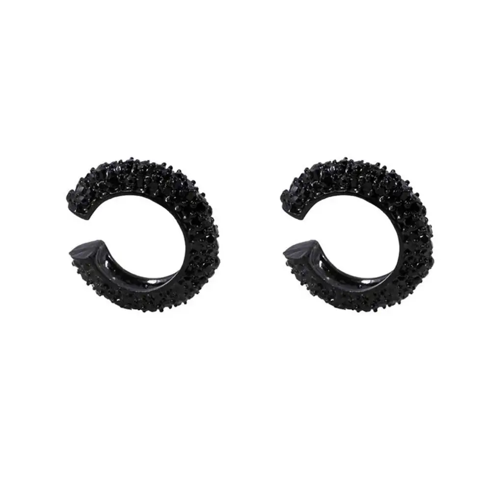 

Rhinestone Ear Rhinestone Ear Clip Black Gold Plated Durable Lightweight Jewelry Travel Daily Life Accessories